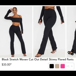 PLT Black Flare Stretchy Pant